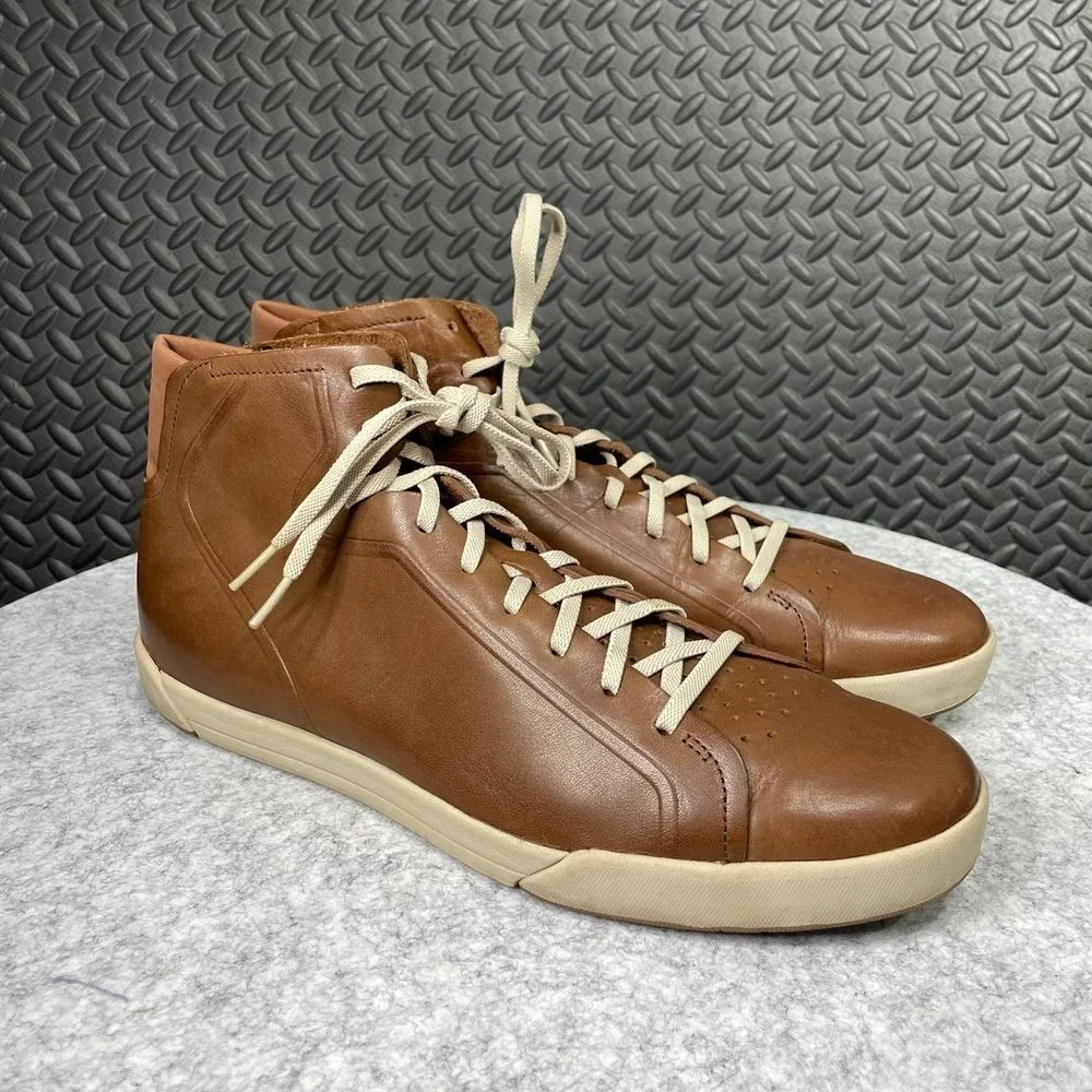 Vintage‎ Rare Nike Air Brown Leather Chukka High Top Elastic Laces Men's Size 13
